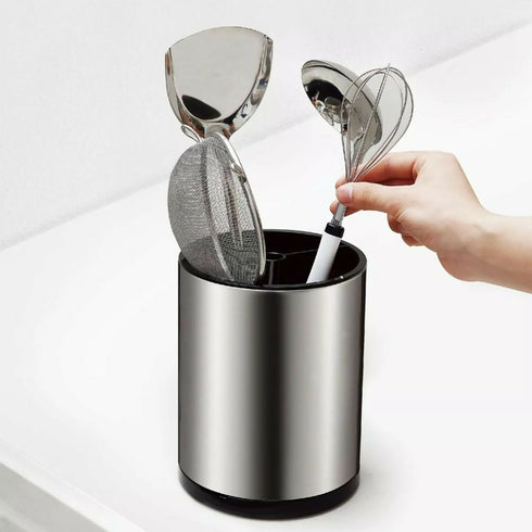 Stainless Steel Kitchen Utensil Holder 360 Rotating