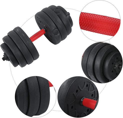 2-in-1 Dumbbell Set, 25 kg, Adjustable Strength Training and Weight Lifting for Home, Office, Gym, Black.