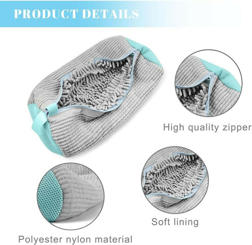 Hands-Free Washing Machine Shoe Bag - Grey/Blue