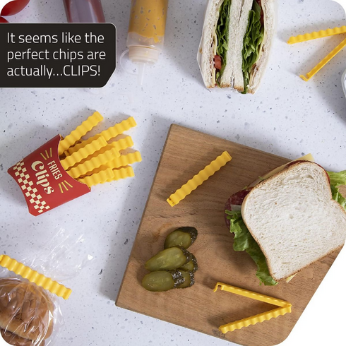 Fries Clips-12 French-Fries-Shaped Bag Clips to Seal Opened Food Packages