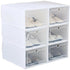 6Pcs Shoe Storage Box, White Removable Stackable Shoe Organizer
