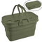 Collapsible Picnic Basket with Handles, Lid as Table - 3-in-1 Bucket - Green