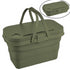 Collapsible Picnic Basket with Handles, Lid as Table - 3-in-1 Bucket - Green