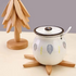 Wooden tree trivet set