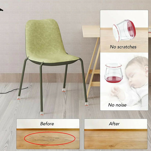 Ruby Sliders Chair Leg Protectors for Hardwood Floors