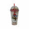 Christmas water bottle cup Tumbler with Lid, Straw Chritsmas Gift 450ml - Penguin