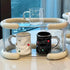 Cups Mugs Storage Rack Seasoning Bottle Holder Organizer for Kitchen Bottles 2 Layer White
