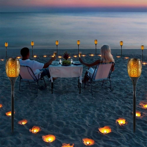 3 Pack LED Torch Flame Design Solar Light Garden Outdoor Patio Decorative
