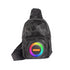 Leather Shoulder Bag Fanny Pack Crossbody Chest Bag RGB LED Audio Function Camping Traveling BT Speaker.