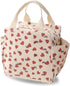 Corduroy Lunch Tote Bag with Side Pockets - Bow Strawberry - big