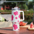 40 Oz Cow Tumbler With Handle Studded Tumbler