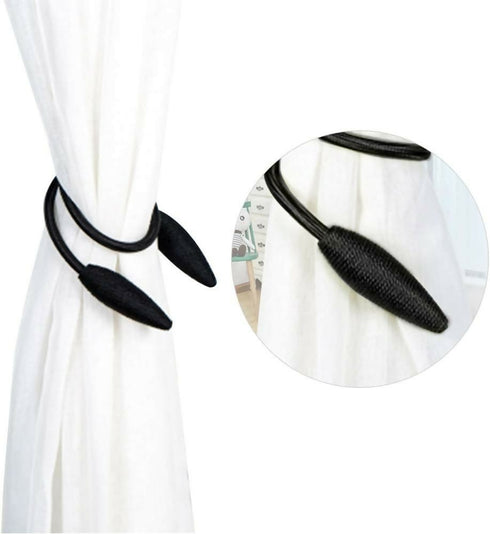 2 Pack Curtain Tiebacks -Black