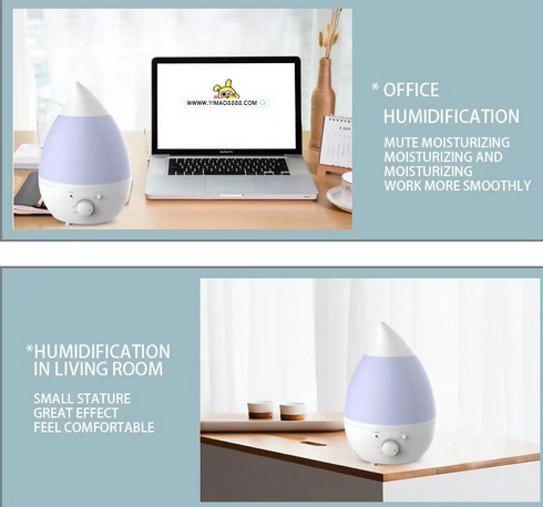 Humidifiers for Bedroom, Quiet 1.3L Cool Mist Top Fill Essential Oil Diffuser Ultrasonic Humidification for Home Room