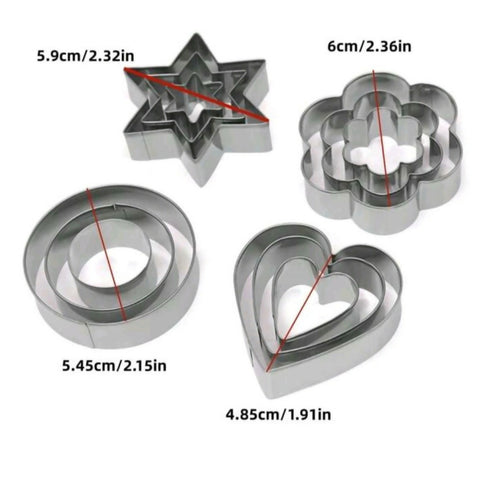 D-A8 Stainless Steel Cookie Cutter -12Pcs