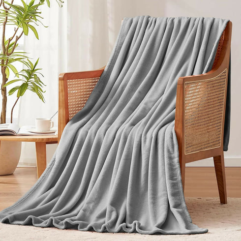 Portable Lightweight Plain Fleece Throw Blanket