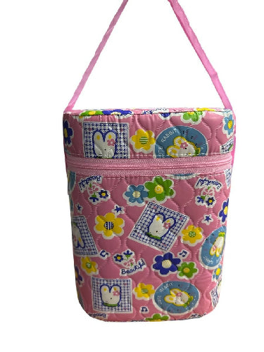 Insulated Plastic Warmer-Double Bottle-Pink