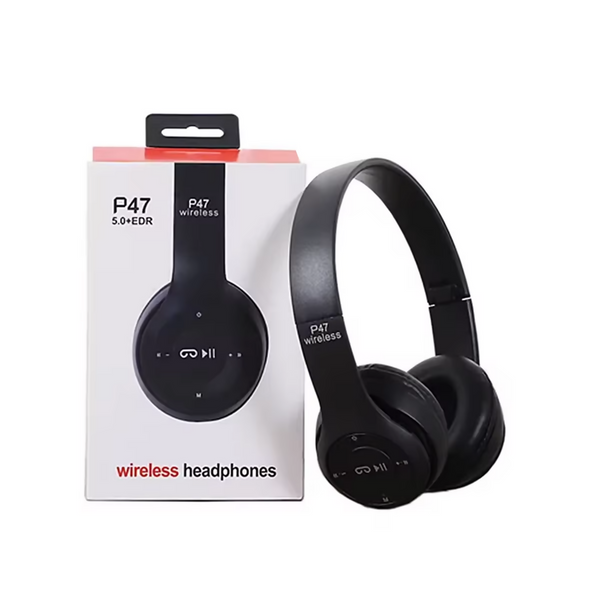 P47 Wireless Headset with TF Card FM Radio Cheap Folding Over Ear Headphones