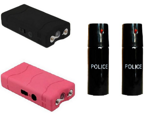 His & Hers Highly Effective Self-Defense Stun Guns & 110ml Pepper Sprays