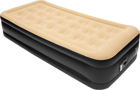 High Raised Airbed, Inflatable Single Air Mattress with Built-In Electric Pump