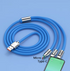3 In 1 Data Cable Fast Charging 6A Type C Micro USB Compatible With IPhone - Blue