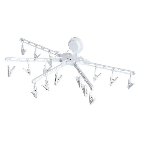 Wall Mounted Folding Clothes Drying Rack with15 Clips for Underwear