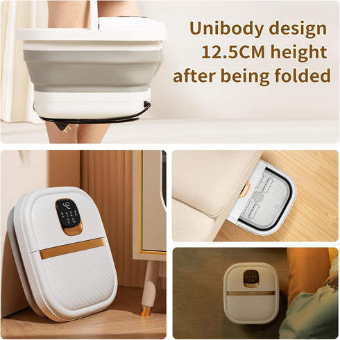 Collapsible Foot Spa with Heat, Touchscreen, Foldable Foot Bath Massager with Temperature Control.