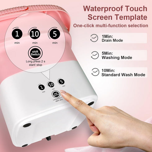 6L Foldable Washing Machine- Pink