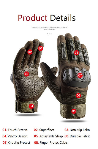 Anti slip Microfiber Protective Touchscreen Tactical Sports Bike Gloves Cycling.