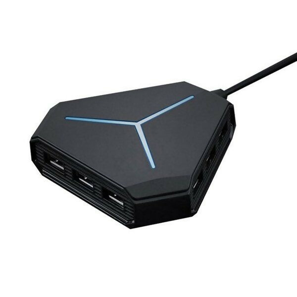 H6 USB Hub-Brushed Black Usb2.0+ Six Interfaces