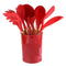 12 Pcs Silicone Kitchen Utensil Set - Red