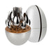 Oval Shaped Kitchen Utensil Set-Silver