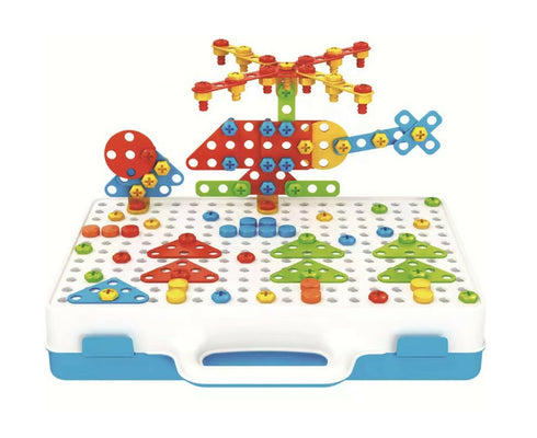 Creative Construction Electric Drill STEM Engineering Building DIY Mosaic Toy Set