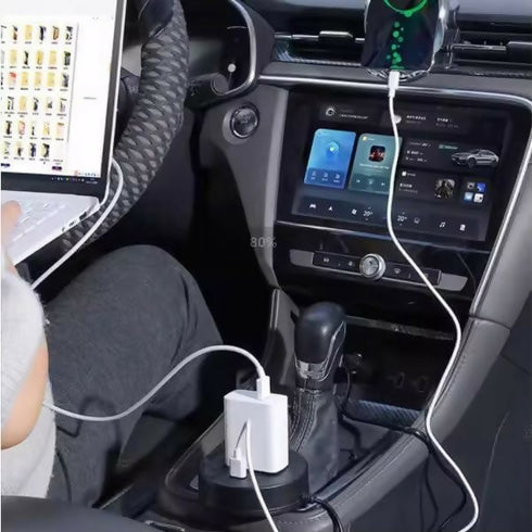 150W Car Inverter with AC, USB and Type-C Ports