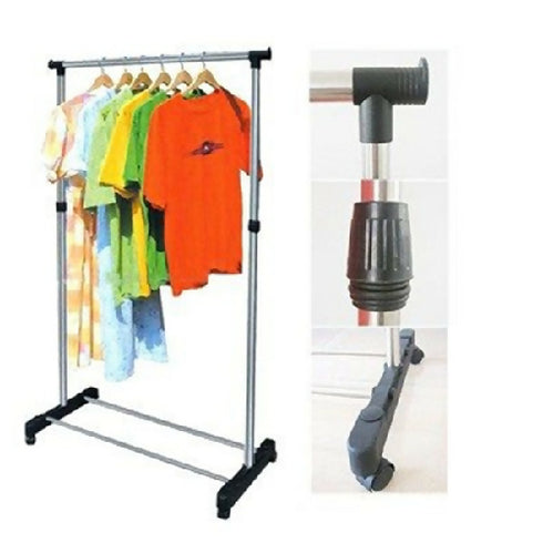 Single Pole Telescopic Clothes Rail Rack