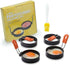 Foldable Handle 4 Pieces Coating Stainless Steel Round Fried Egg Ring with Oil Brush