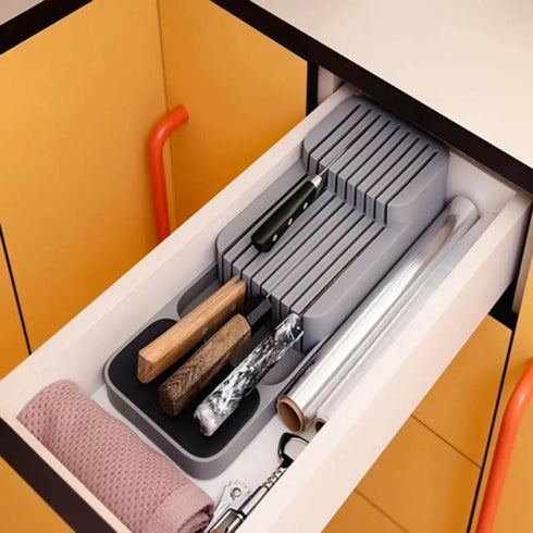 Modern Design Flatware Knife Cutlery Plastic Drawer Storage Organizer