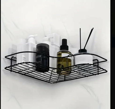 Bathroom Corner Rack Corner Black - No Drill - Set of 2
