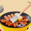 3-Piece Stainless Steel BBQ Fork, Spatula and Clips with Wooden Handle-cream