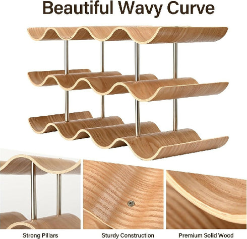 3 Tier Wooden Wine Storage Rack