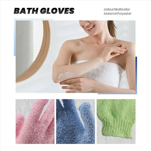 4 Pair Shower Bath Gloves Wash Skin Spa Body Scrubber Cleaner