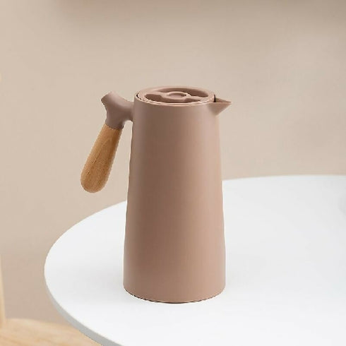 Thermos Bottle with Solid Wood Handle
