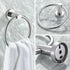 3 Piece Chrome Towel Bar Ring & Roll Holder Bathroom Accessory Set