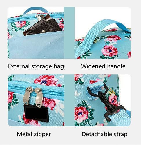 Floral Insulated Lunch Bag with Shoulder Strap
