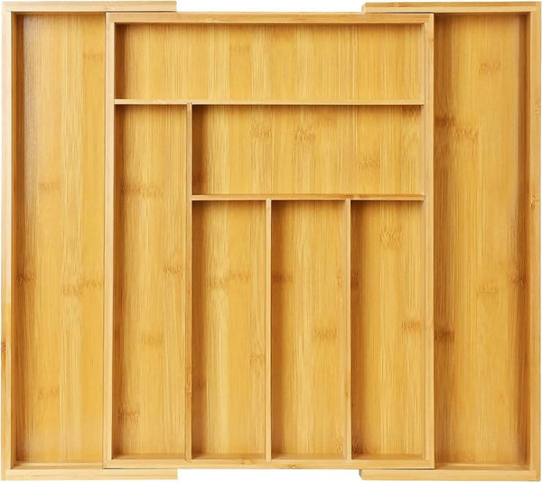 Expandable Utensil Organizer Drawer Bamboo Cutlery Tray