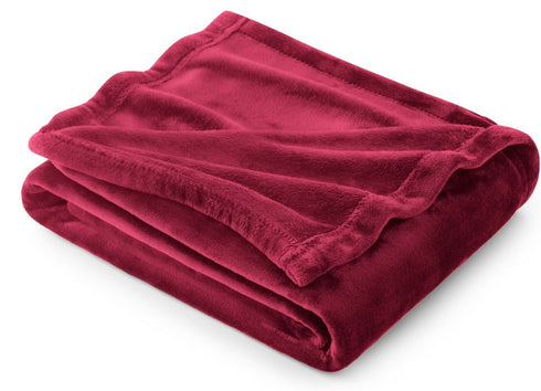 Portable Lightweight Plain Fleece Throw Blanket