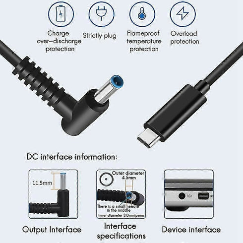 PD Laptop charge cable 65w 4.5*3.0mm