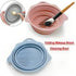 Silicone Make-Up Brushes Cleaner Folding Bowl - Blue