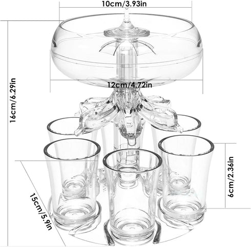 Shot Dispenser, Cocktail Dispenser, 6 Shot Glass Dispenser