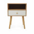Counter Square Side Table With Drawer-Bedside Night Stand-FU7005-Brown