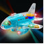 Fun Bump-and-Go Plane Toy for Kids 3-5 with Colorful Moving Gears, Music, and LED Effects -